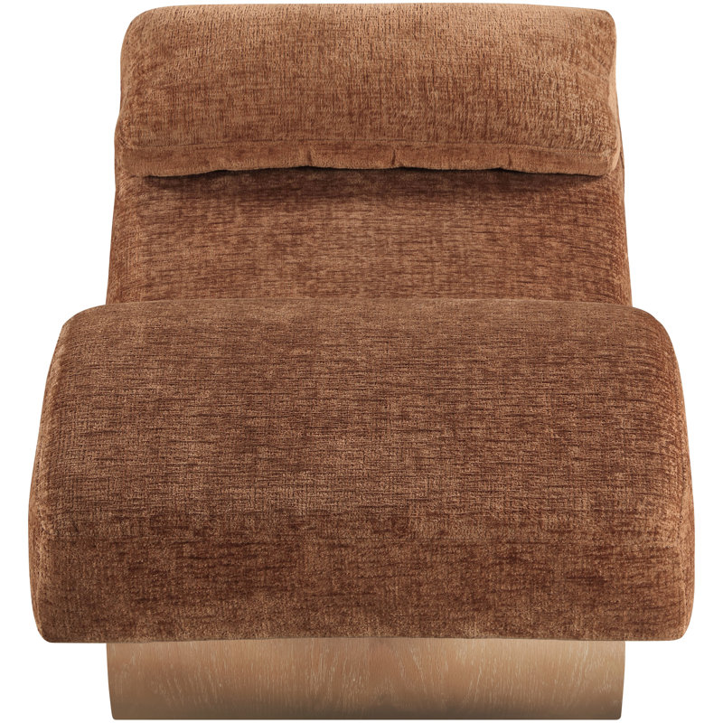 Méridienne Marcella, Tissu de polyester cognac, Naturel