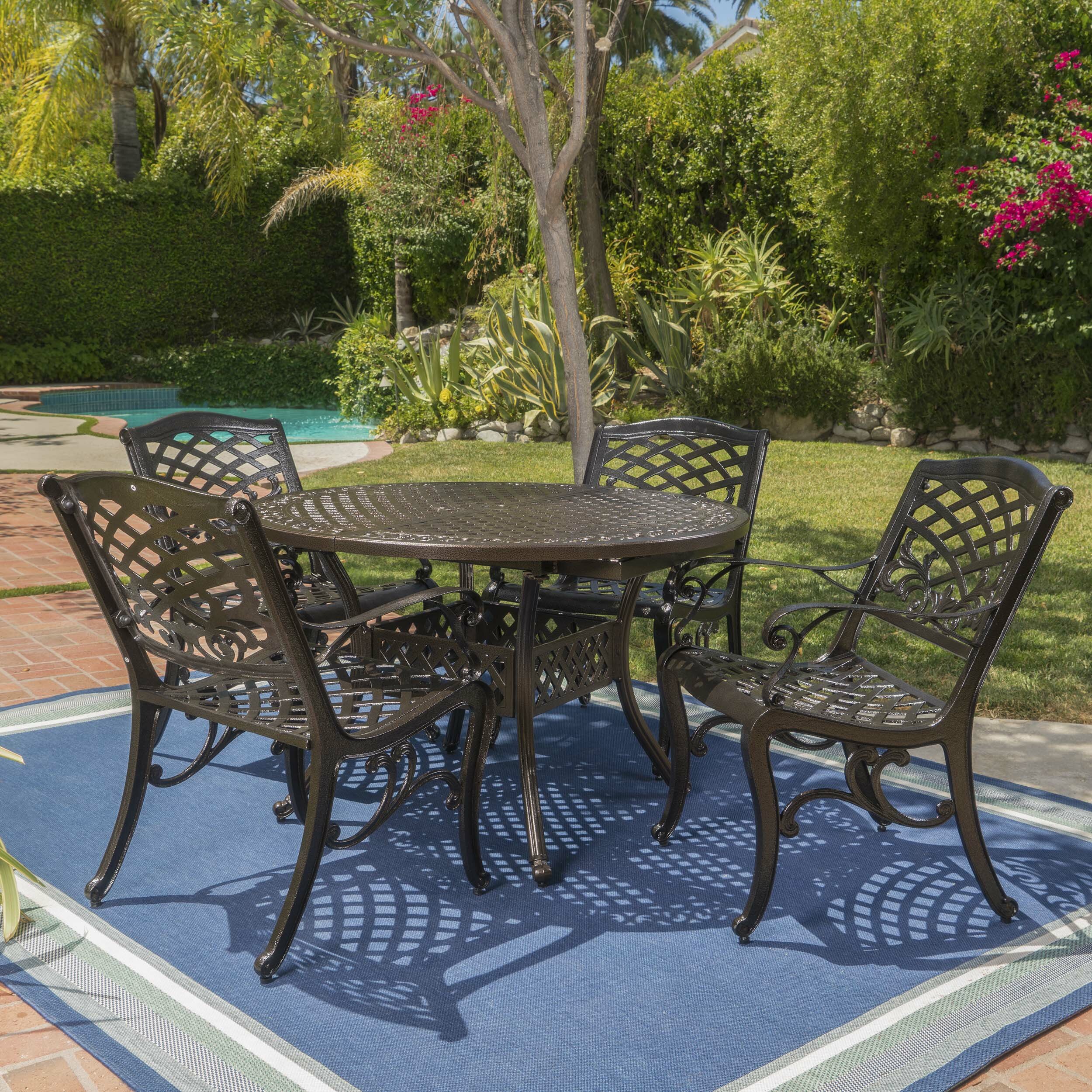 Fleur De Lis Living Raby Outdoor 5 Piece Dining Set - Wayfair Canada