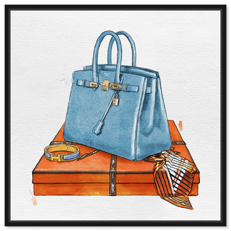 «My Bag Collection III Fashion and Glam», reproduction sur toile, H 20 po x l 20 po, Cadre noir