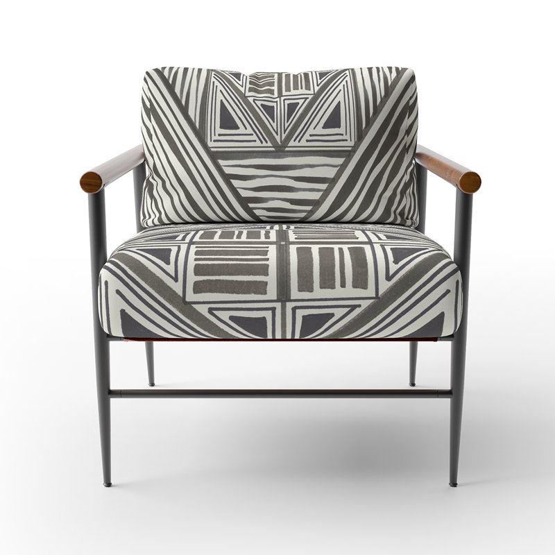 Fauteuil d'appoint rembourré transitionnel «Inderjeet - Minimalist Graphics II»