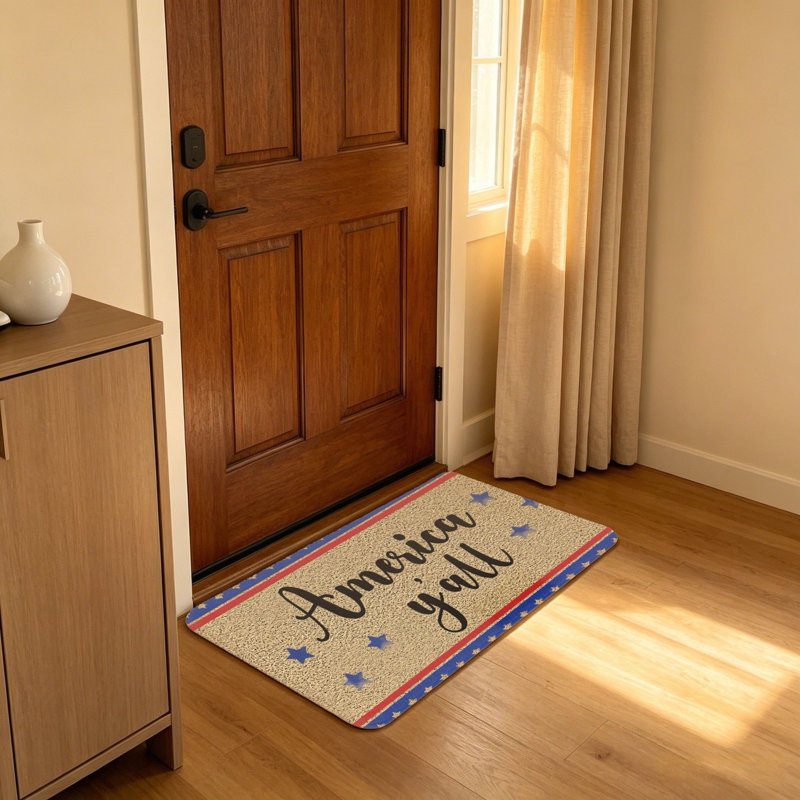 Tapis de véranda rétro kaki America Y'all 20 po x 32 po