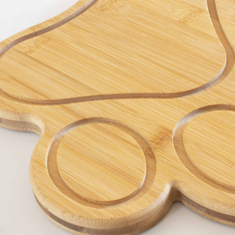 Dog Paw-Shaped Bamboo Cutting and Serving Board