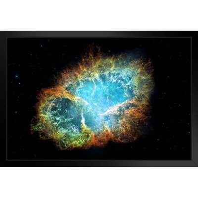 Crab Nebula Supernova Remnant Pulsar Wind Nebula Taurus Constellation No Border Black Wood Framed Poster 20X14 -  Orren Ellis, 6F3DB5A581D94023AFBD124C3008EB97