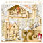 HOMCOM Christmas Advent Calendar Sleigh Light Up Kids Natural Wood Color