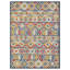 Tapis extérieur résistant aux taches ivoire et bleu 5 pi x 7 pi Southwestern