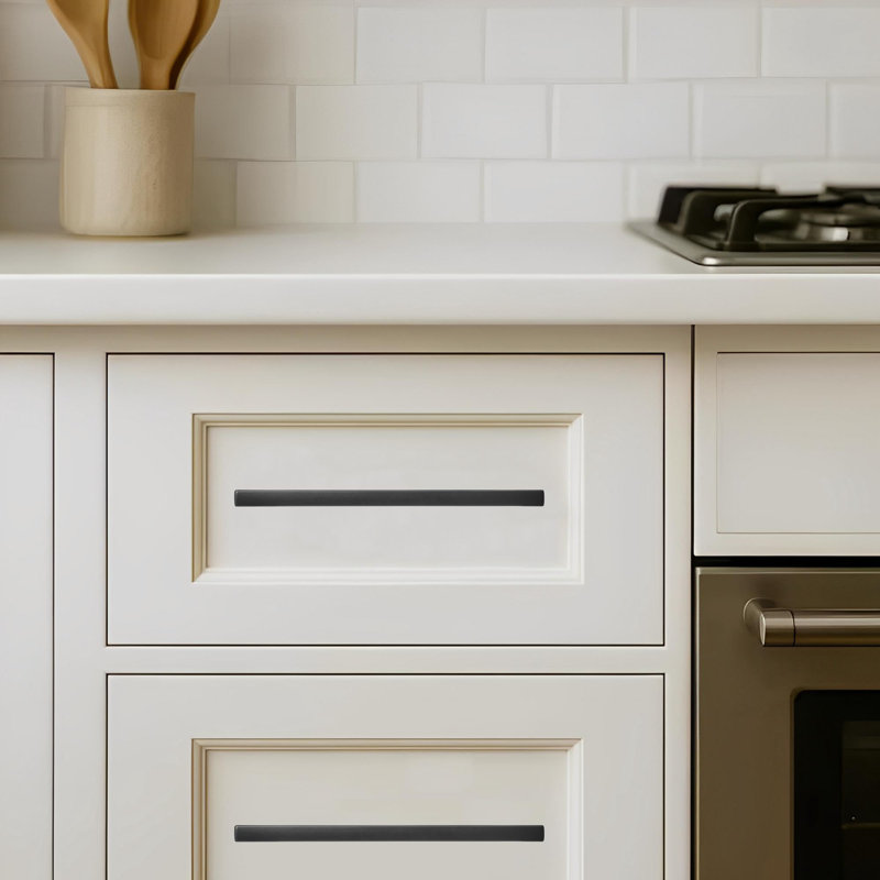 Paquet de 30 poignées de meuble-lavabo carrées noires mates de 3 po centre à centre