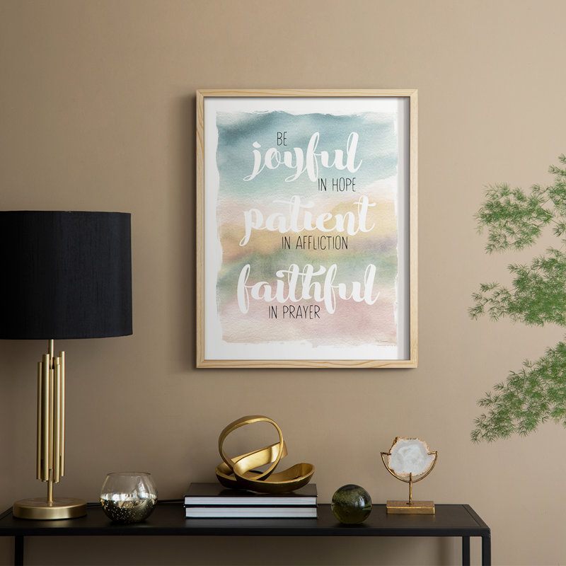 Be Joyful Framed Print - Solid Wood, Natural, 15" H x 12" W