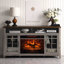 Meuble télé 55 po avec foyer Levertis, foyer KD Inserts, console Farmhouse-1111949373