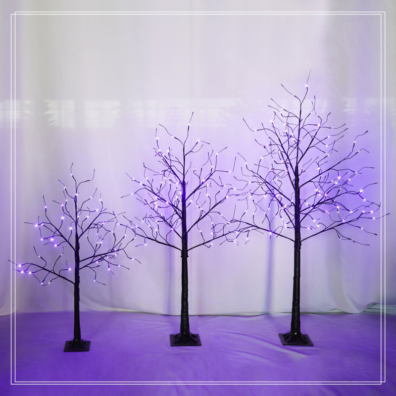 Arbre de Noël 3 lumières avec lumières mauves