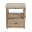 Table de chevet à 1 tiroir en marbre l 24 po Aberdale, beige-701766376