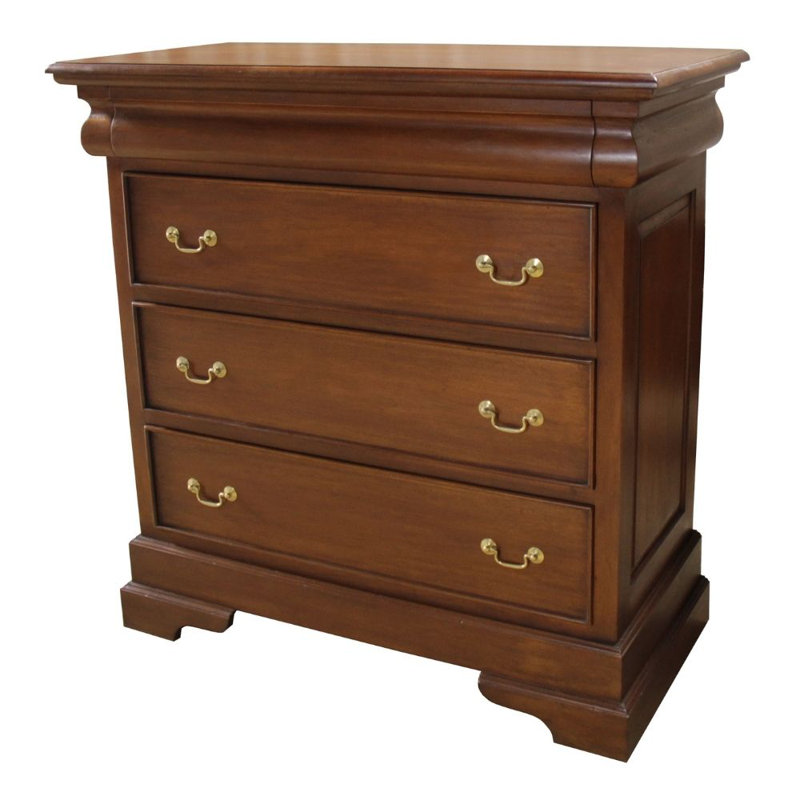 Lloyd Solid Wood 104cm W 3 - Drawer Chest of Drawers, Wax