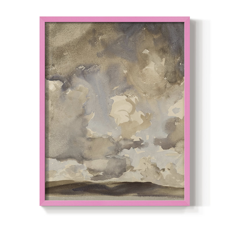 «Vintage Landscape CCxxxix», reproduction encadrée - bois massif, Rose