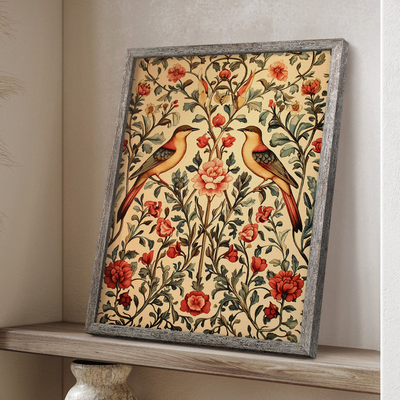 WM MORRIS Series CCCLI Framed Print - Solid Wood, 11" H x 9" W
