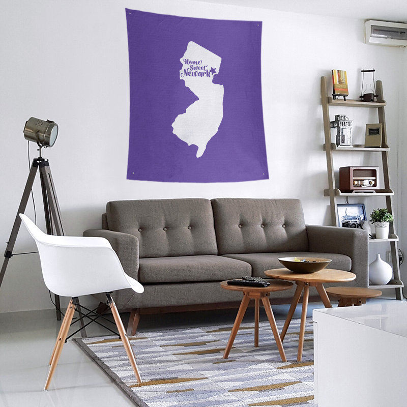 Tapisserie murale Newark New Jersey, H 60 po x l 51 po, Mauve