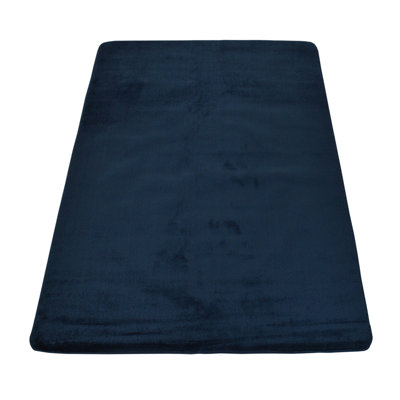 Tapis bleu royal solid area Corlyn