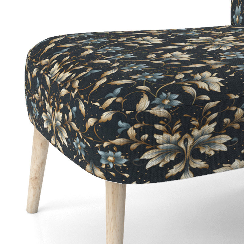 Chaise d'appoint d'appoint moderne en velours bleu et doré