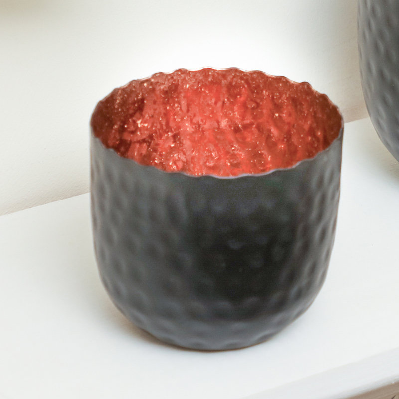Metal Tealight Holder, 10cm H x 10cm W x 8.5cm D