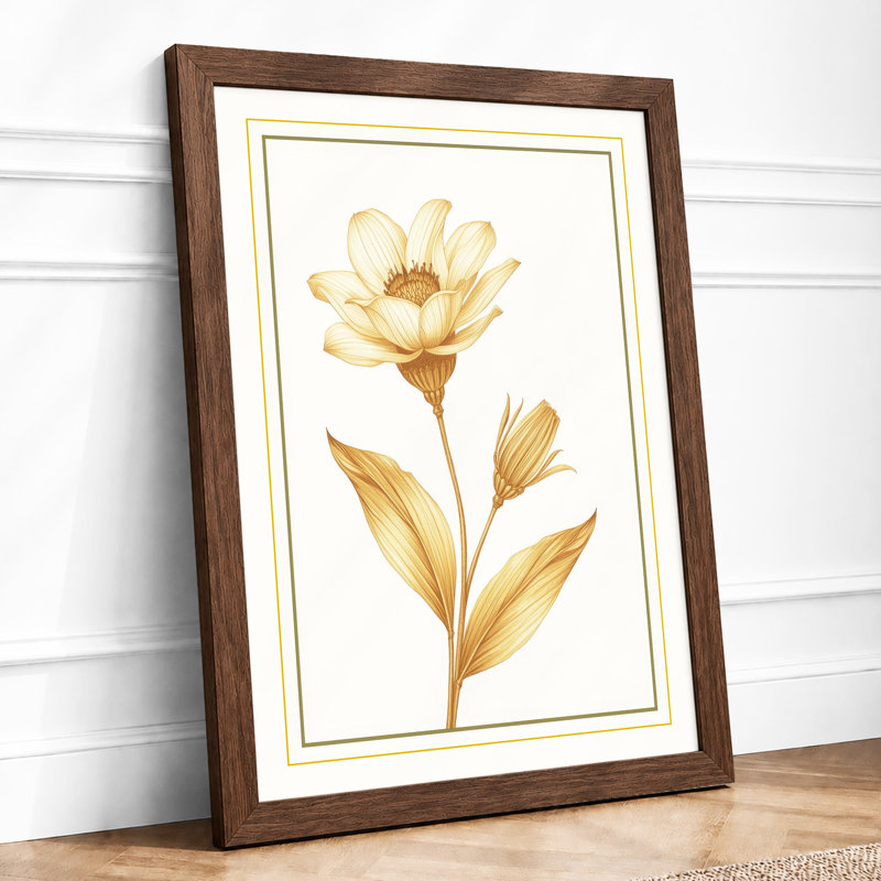 Gilded Bloom Study Botanical - Print, Walnut, A3 - 42.0 x 29.7 cm