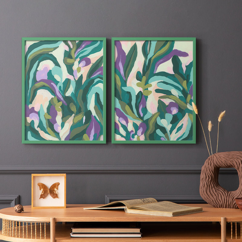 Jungle Wave I - reproduction encadrée de qualité supérieure - prête à être accrochée - aucun clou requis - aucun clou requis