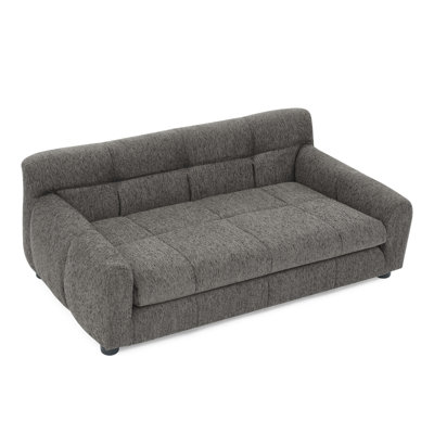Modern Rectangular Dog Sofa with Backrest & Armrests, Soft Comfort Pet Couch for Small/Medium Dogs - Dark Gray