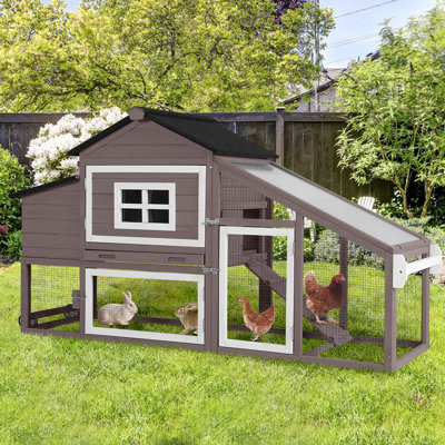 Mobile Chicken Coop W/ Wheels, Nest Box, Leakproof Tray & Uv-resistant Roof " (78 Chars)