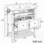 Meuble-lavabo de salle de bain avec lavabo en céramique et rangement intelligent, armoire autoportante avec tiroir basculant, 2 tiroirs, tablette ouverte et porte-serviettes réversible