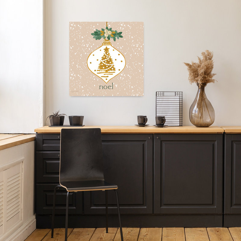 Ornement contemporain Noël enneigé avec art des Fêtes de Noël, H 18 po x l 18 po