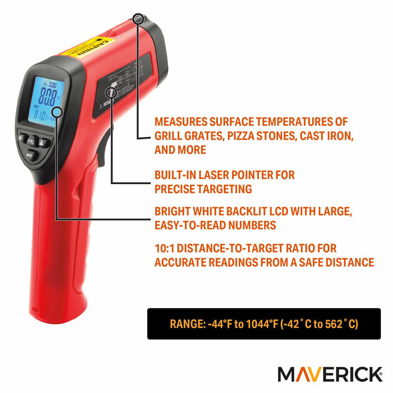 Thermomètre de surface infrarouge pour barbecue