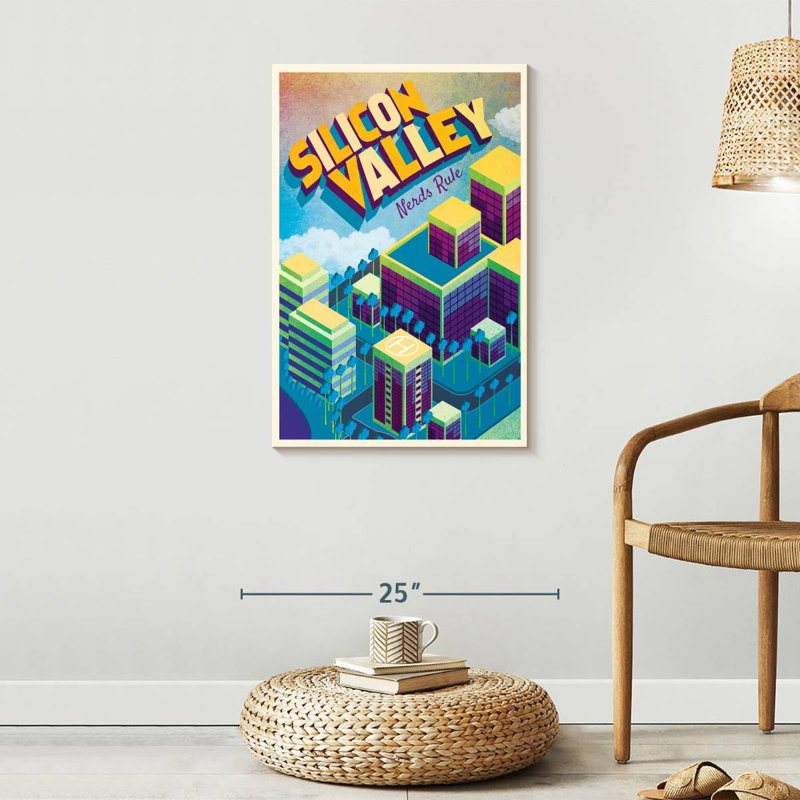 «Silicon Valley» sur toile, H 30 po x l 20 po x P 1,25 po