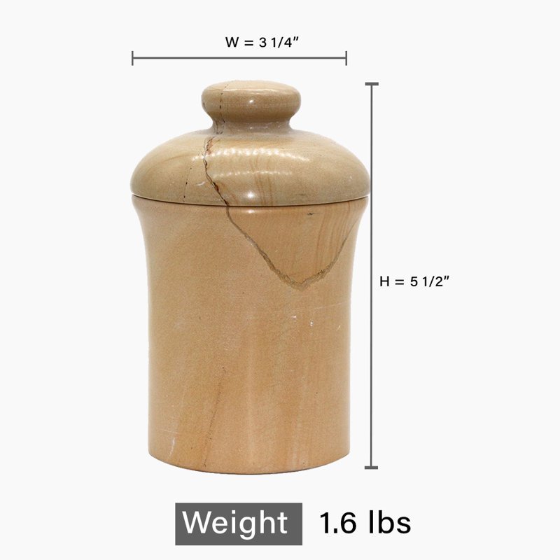 Teak Marble Decorative Jar with Lid – Natural Stone Storage Accent