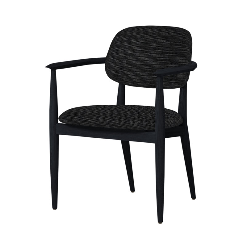 Slow Arm Chair, Canvas Natural, Black Oak