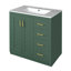 Ensemble de meuble-lavabo 30 po avec lavabo en céramique, armoire de rangement en bois massif, ensemble de meuble-lavabo autoportant avec 3 tiroirs et portes à fermeture douce-154220537-154220539