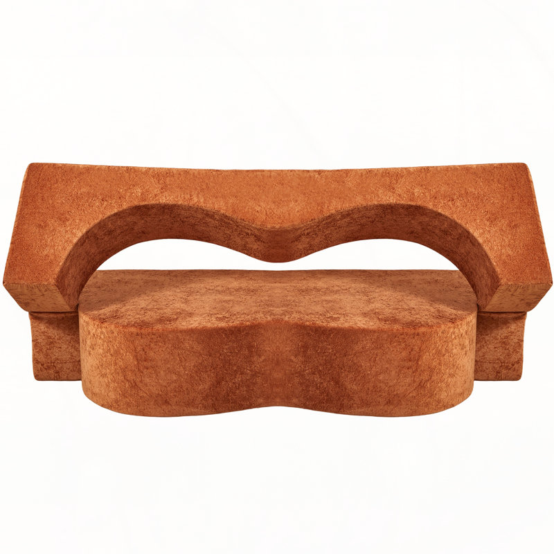 Canapé-lit en forme de cœur, Polyester brun