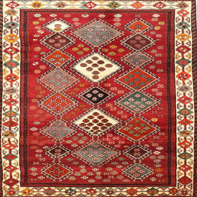 Tapis traditionnel rouge / beige Kilroy