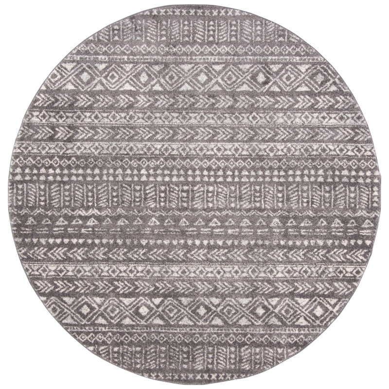 Rensselear Tulum Performance Southwestern Rug, Round 3'