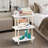 3 Tier Rolling Storage Utility Cart Heavy Duty Craft Cart with Wheels Handle White Furniture Office