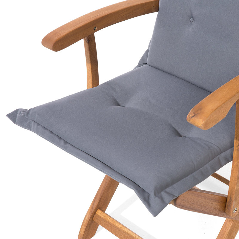 Maren Folding Patio Dining Armchair with Cushion, Grey