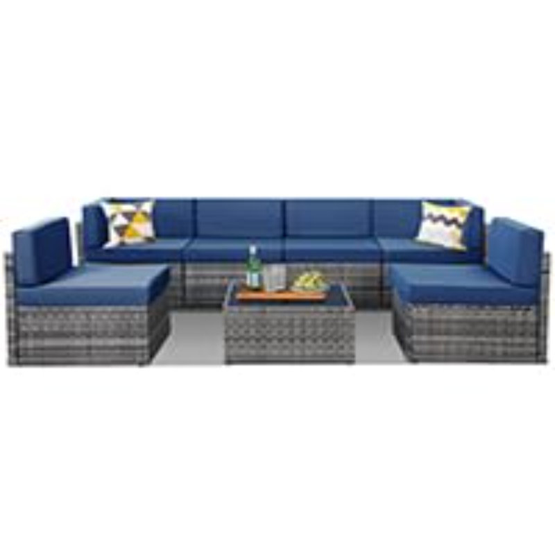 Wicker 6 - Person Garden Lounge Set With Cushions And Cover