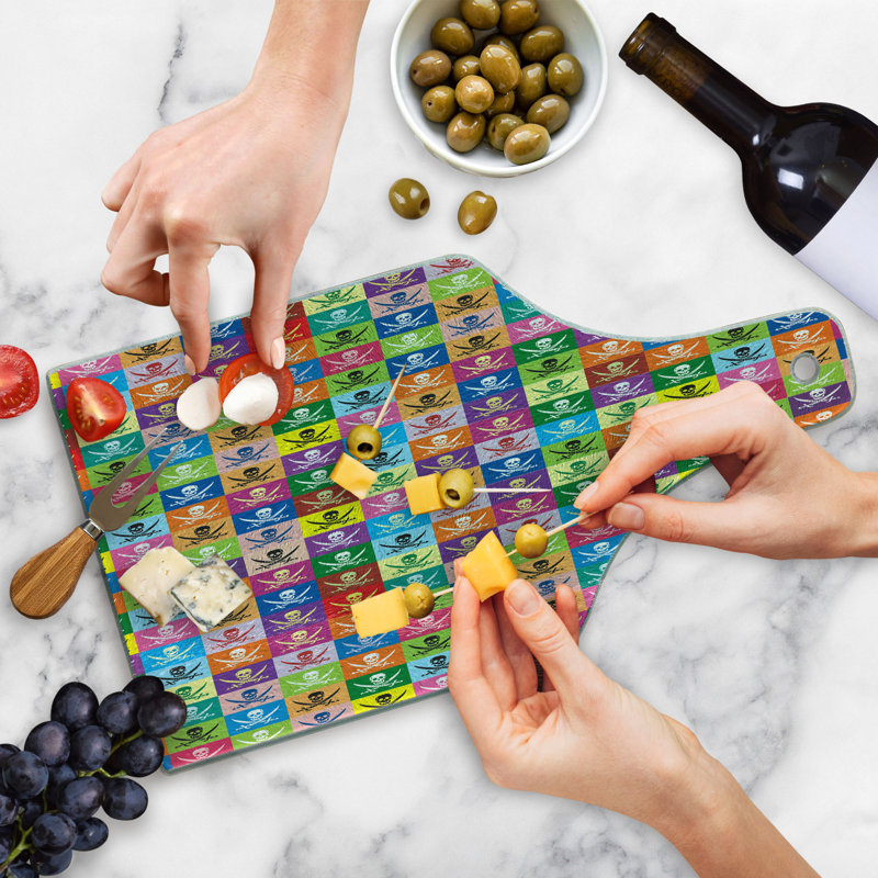 Multicolore planche à découper en verre trempé Ambesonne