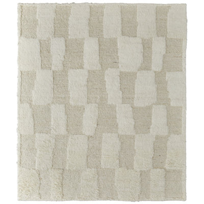 Ashby Wool Geometric Area Rug in Tan