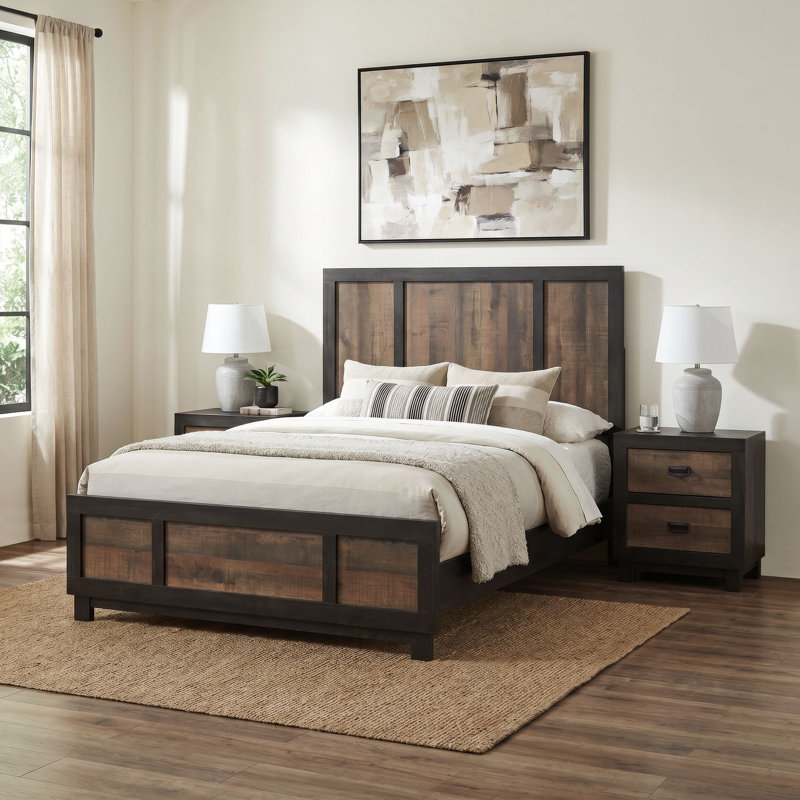 Berke King 3PC Bedroom Set, King, 3 Pcs: Bed, 2 Nightstands