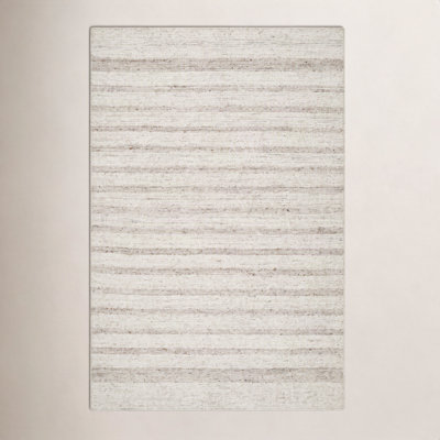 Hand-Tufted Brown Striped Rug
