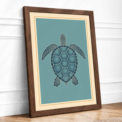 Drifting Turtle Coastal - Framed Print