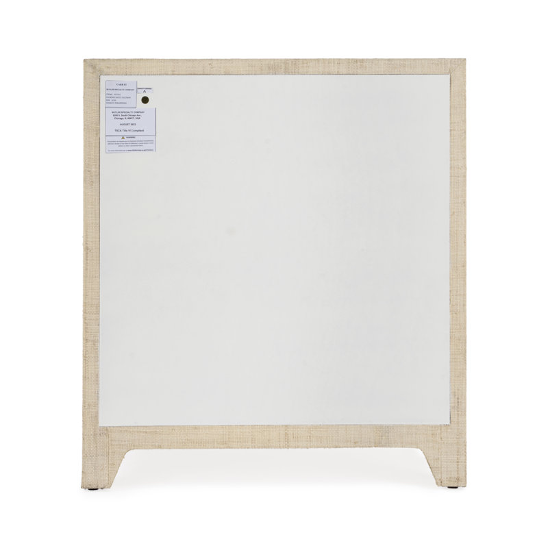 Bar Harbor Raffia 3 Drawer Nightstand, Natural
