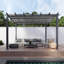 Pergola en aluminium avec finition thermolaqué grise et toile réglable Florence-39493270-39493083