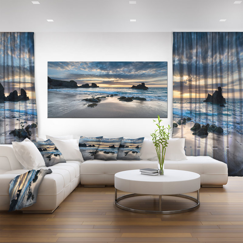 Magnifique baie de Porthcothan - imprimé bord de mer, H 28 po x l 60 po, Toile tendue, Sans cadre