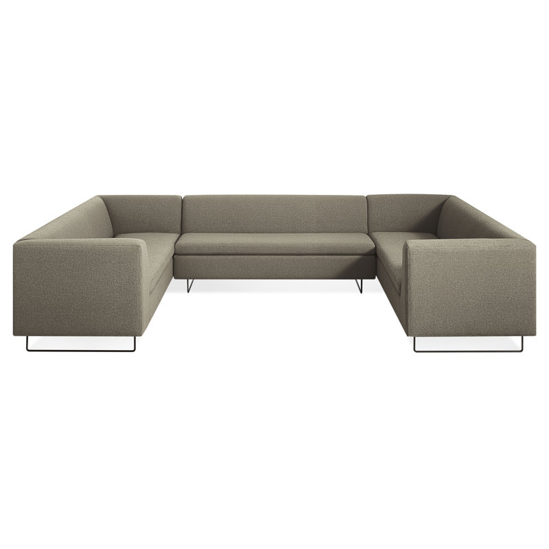 Bonnie And Clyde Upholstered U-Shaped Sectional Symmetrical, Sanford Black Polyester Blend