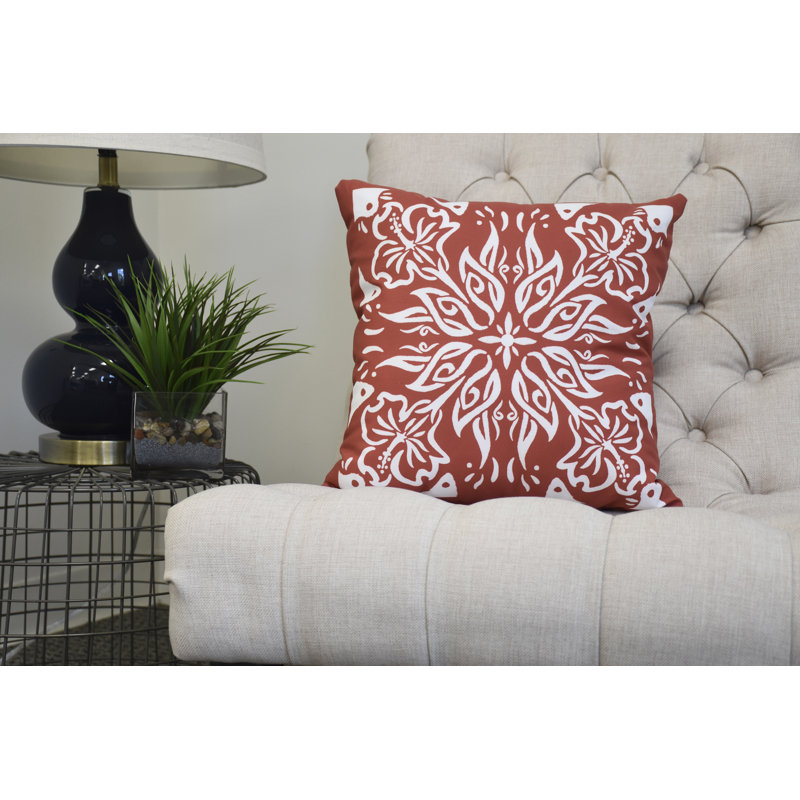 Cuban Flare Square Pillow Cover & Insert, Orange, 20" x 20"