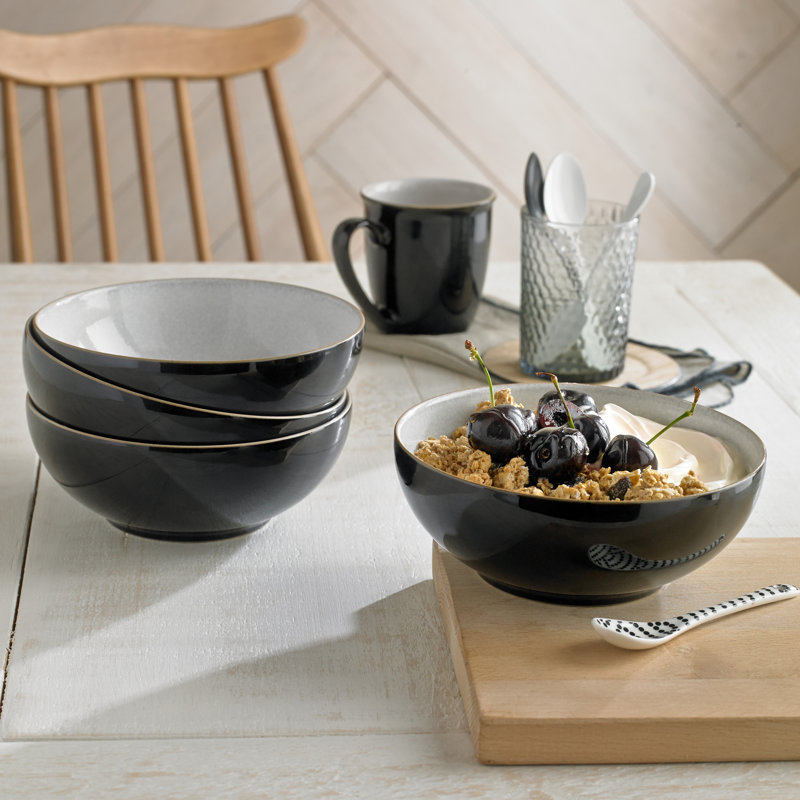 Denby Elements Cereal Bowls, Black
