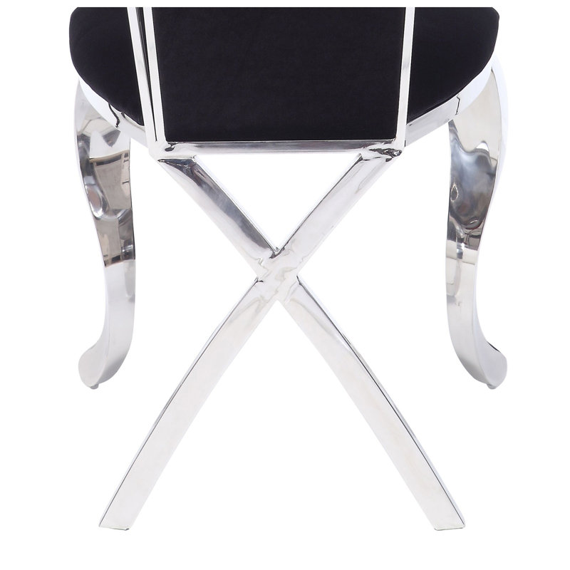 Chaise d'appoint en faux cuir et chrome H 24 po x l 17 po x H 38 po Cyren (ensemble de 2)